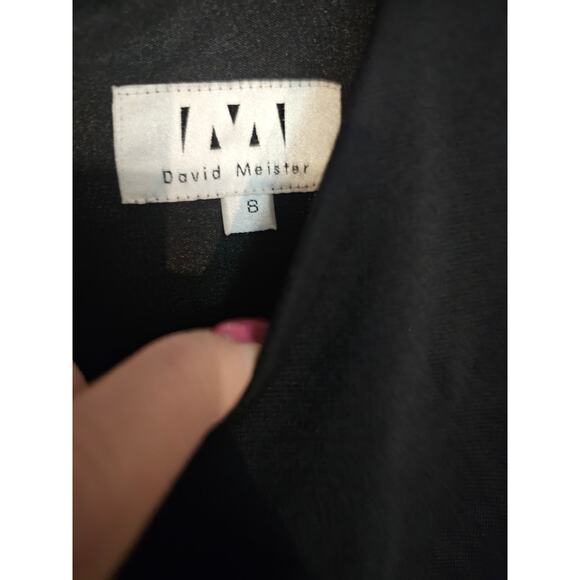 David Meister sz 8 black tan toile print sleeveless lined sheath dress - Picture 3 of 5